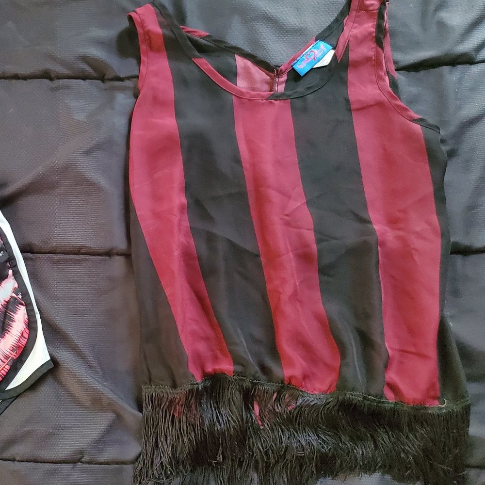 small sheer striped top